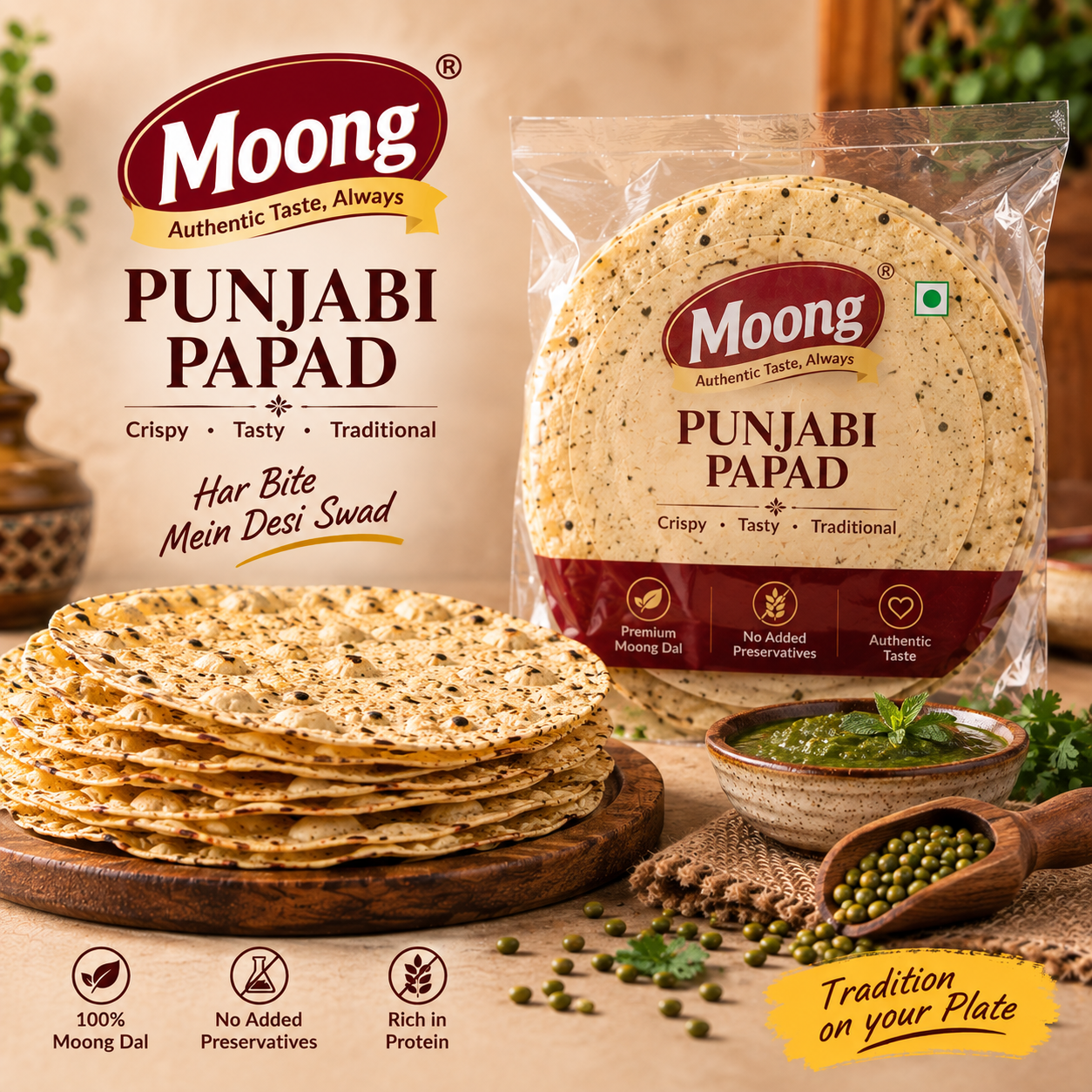 Moong Punjabi Papad